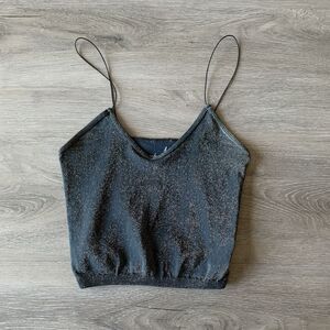 Free People Intimately Rust Metallic Skinny Strap Seamless Brami Crop Top M/L